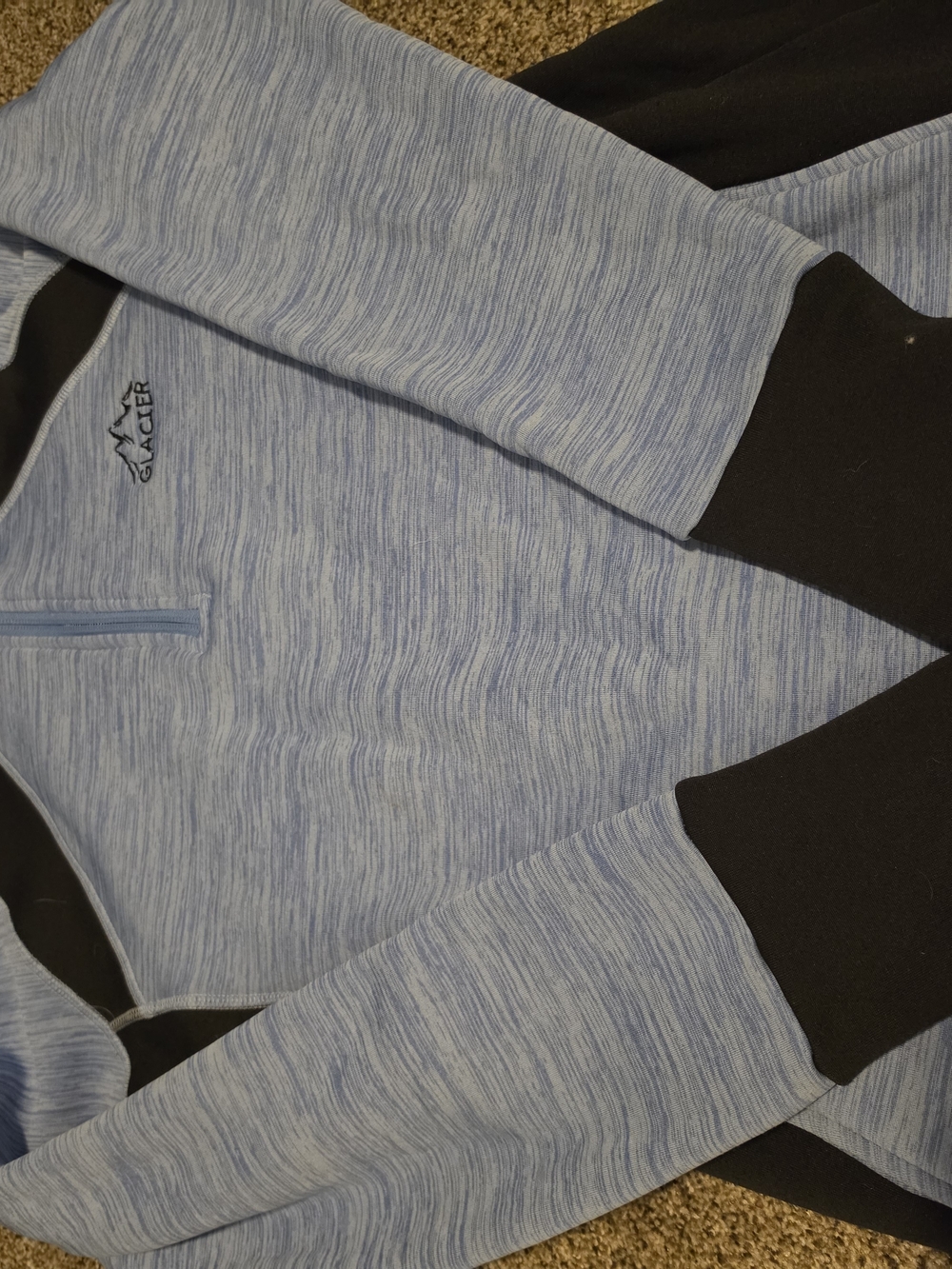 Renegade Women’s Light Blue Heather Quarter-Zip with Black Sleeves